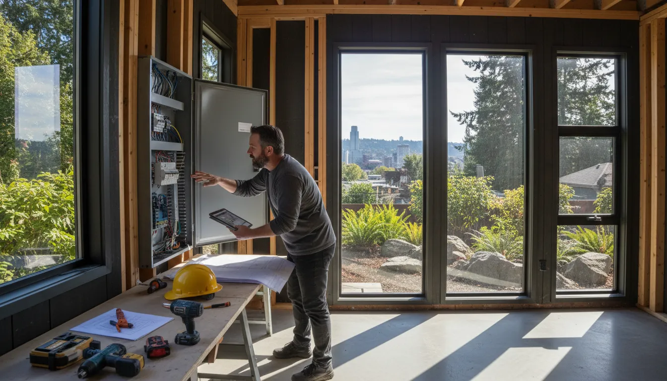 Electrician planning an electrical panel for a Portland accessory dwelling unit