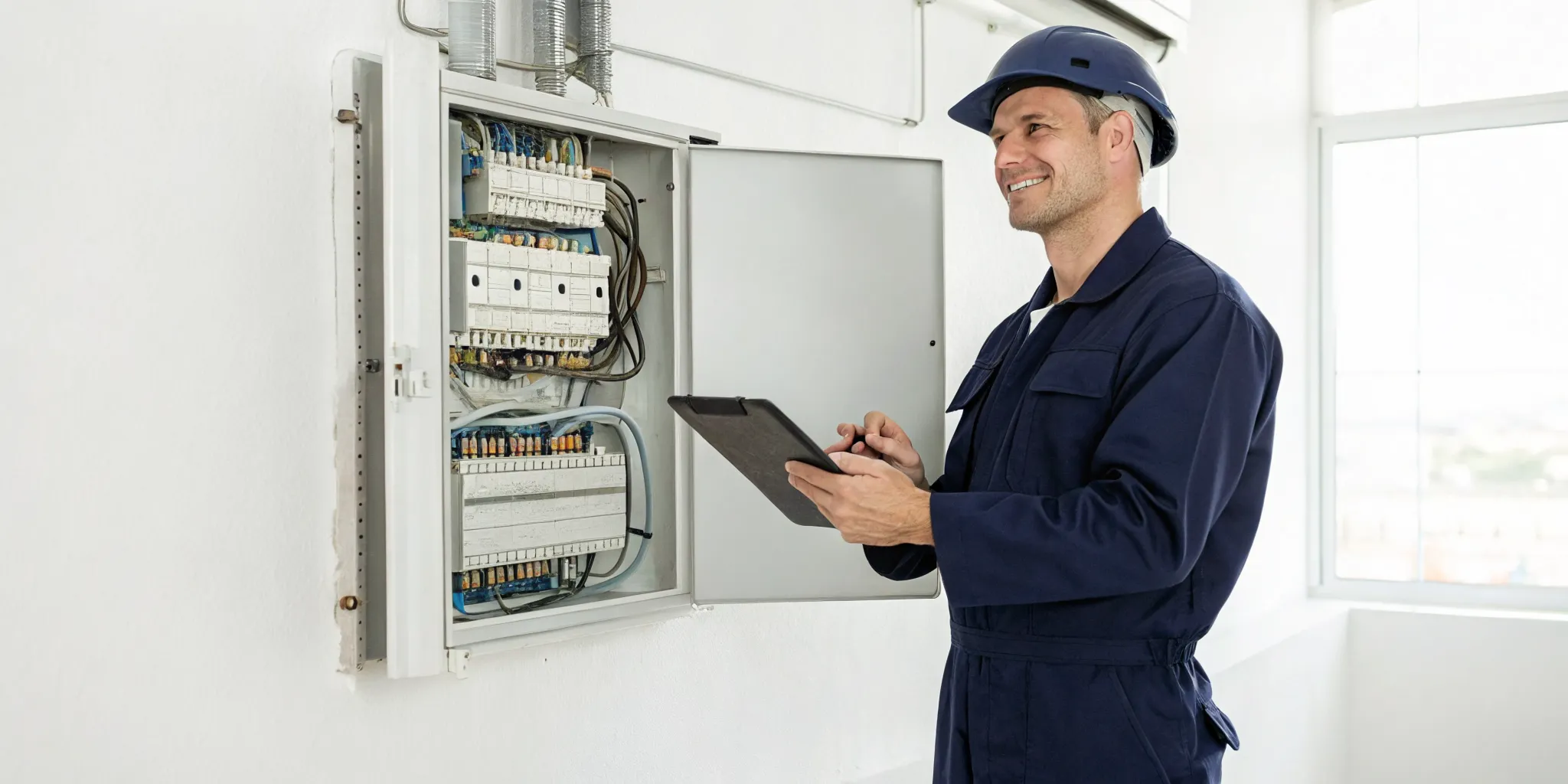 An electrician determines how much an electrical panel upgrade will cost.