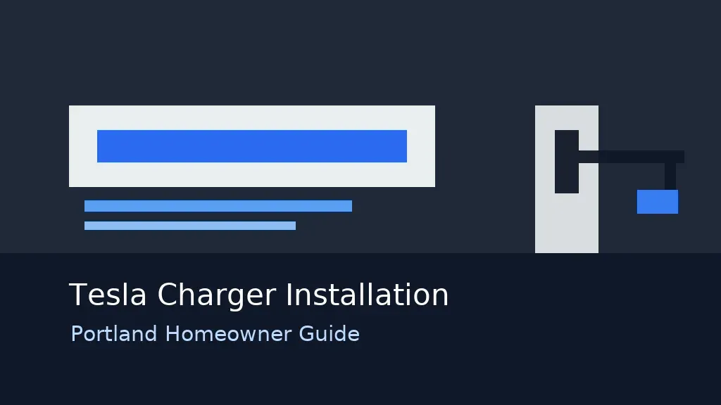 Tesla charger installation in a Portland home garage