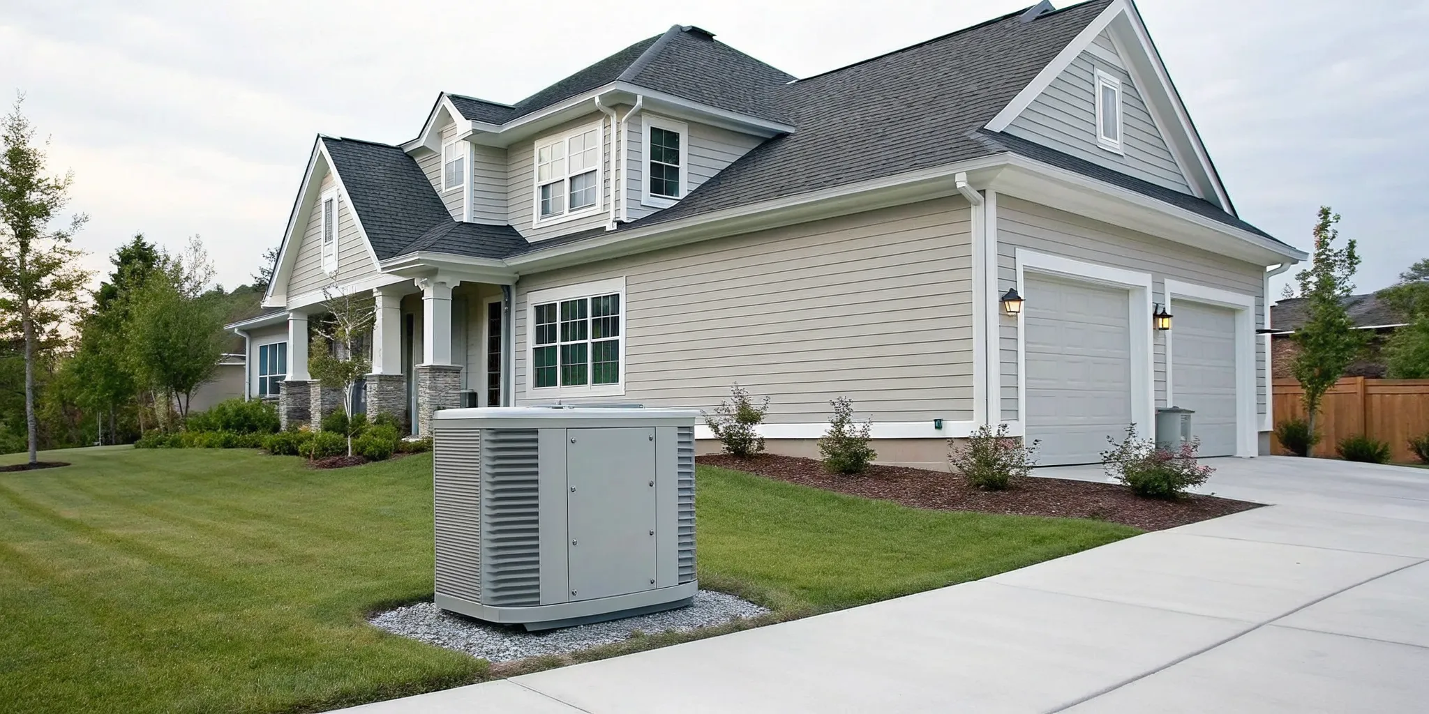 A standby generator sized to run a 1,500 sq ft house.