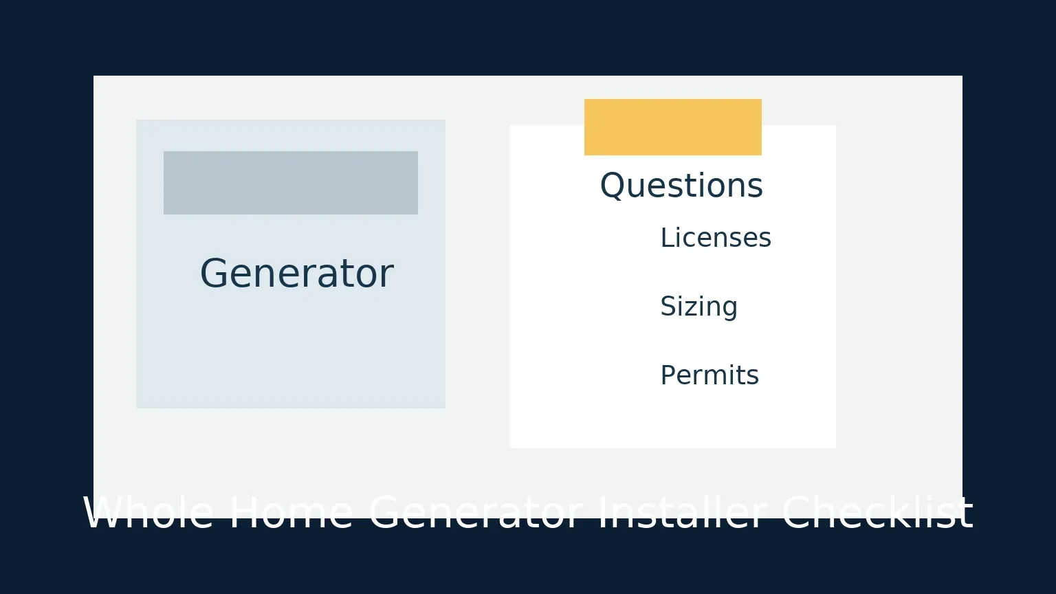 Whole home generator installers hiring checklist for homeowners