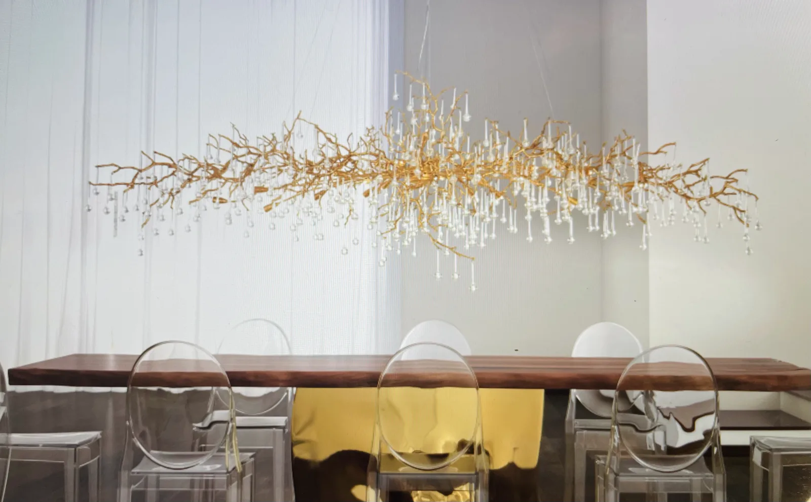 Dining room chandelier installation