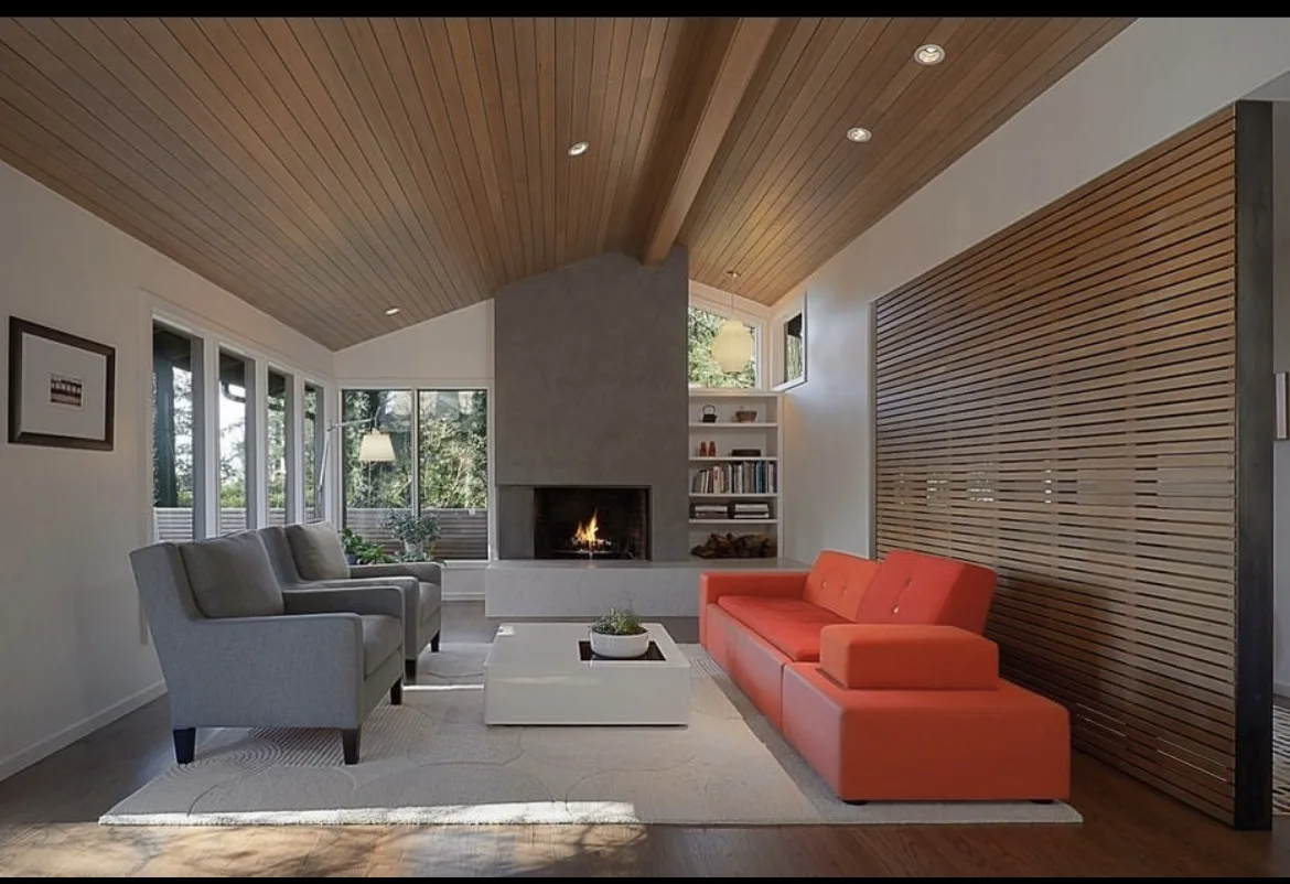 Modern living room with integrated lighting