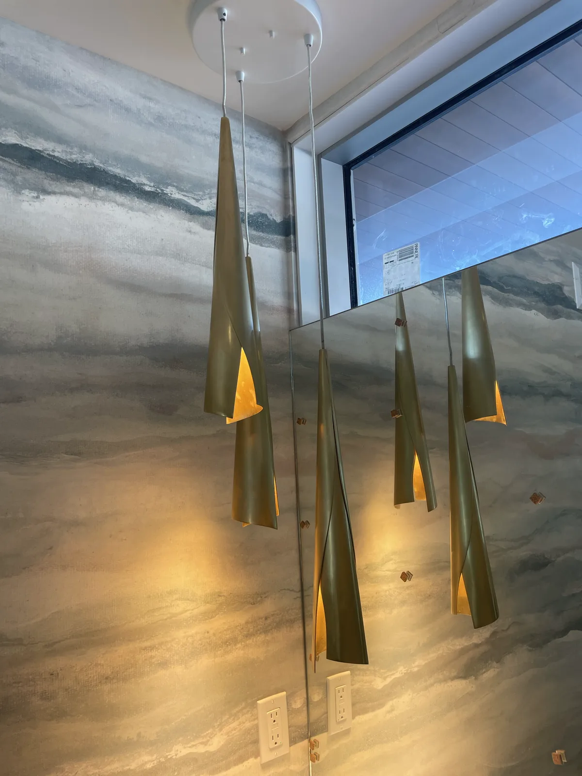 Vanity pendant lighting detail