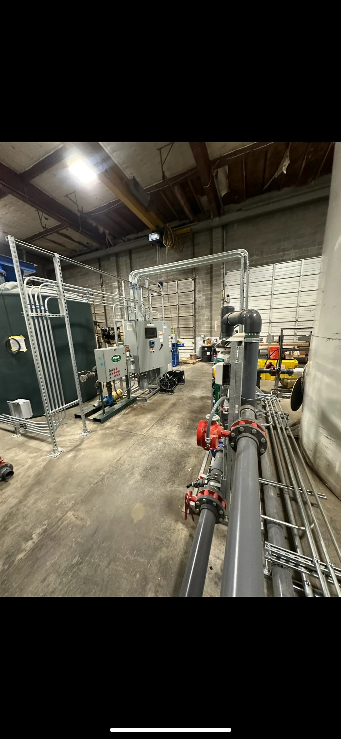 Organized electrical work in a mechanical room