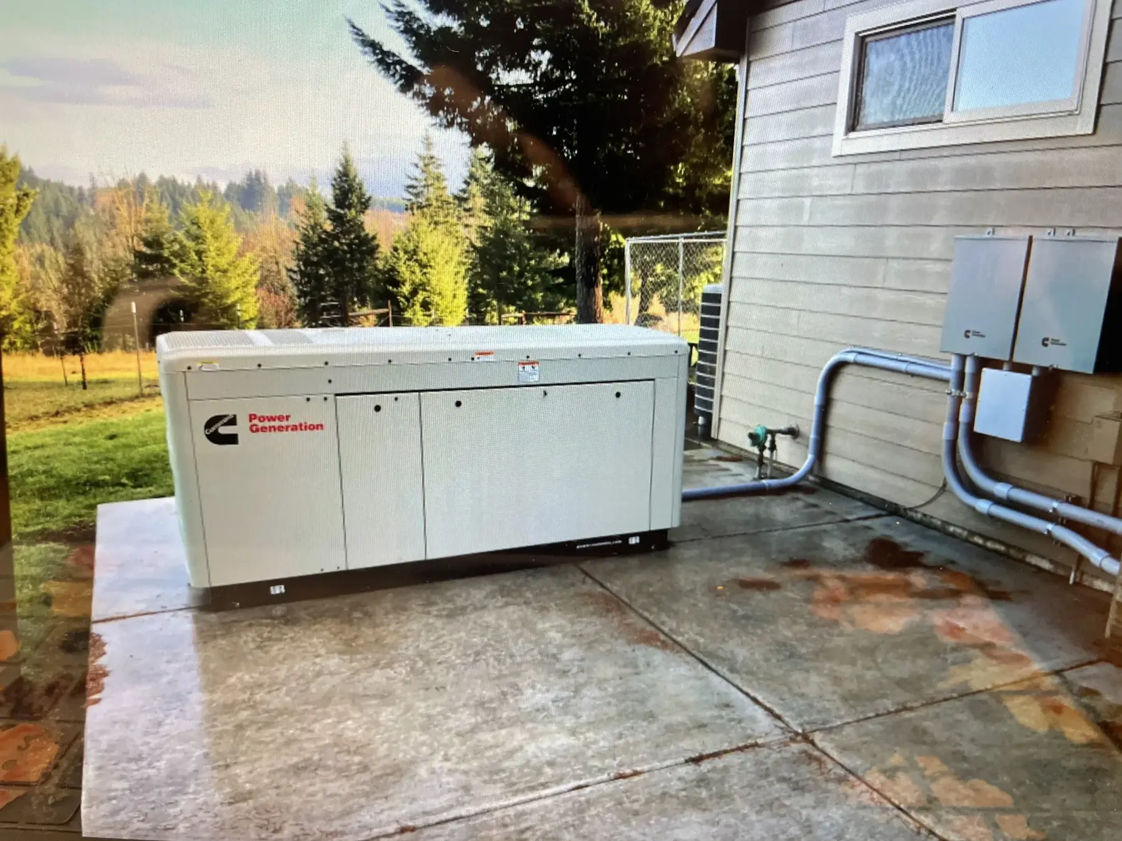 Residential patio standby generator installation