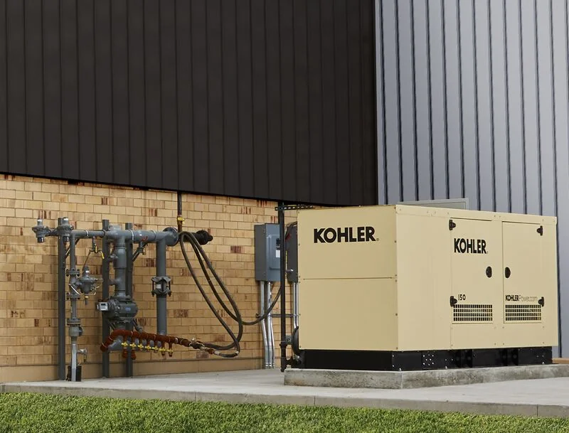 Dual standby generators with finished gas piping