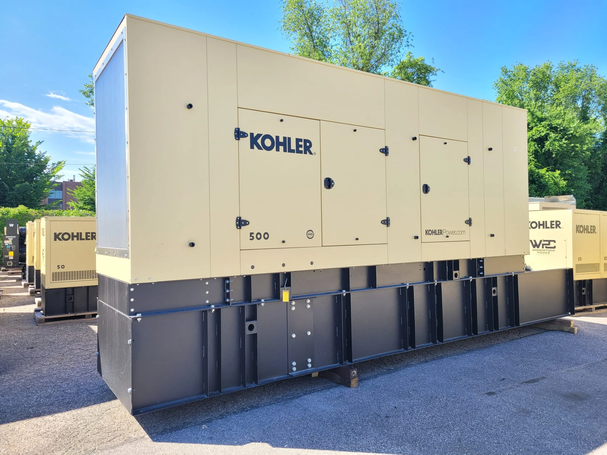 Commercial Kohler standby generator ready for installation