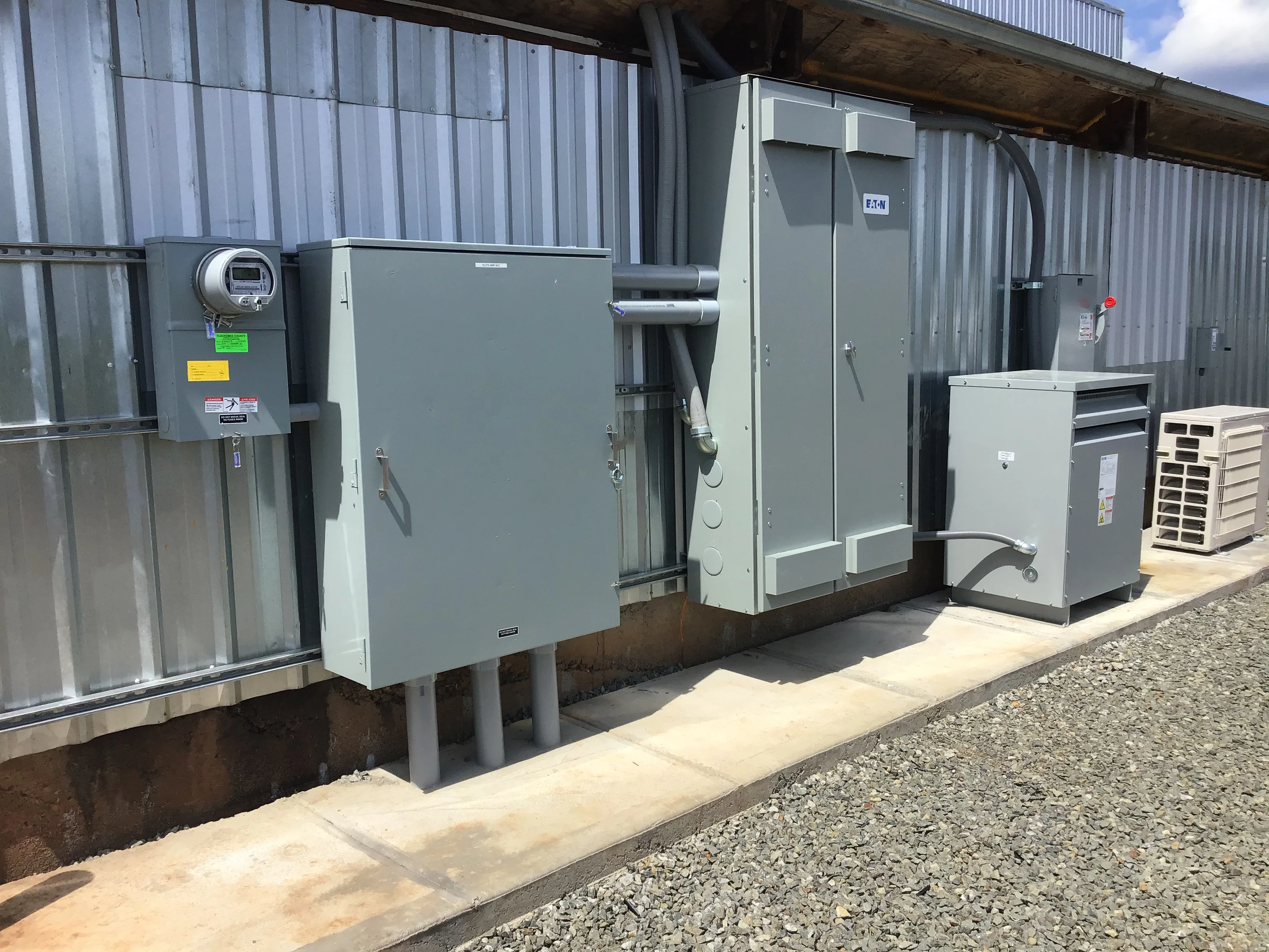 Commercial electrical service and transfer equipment
