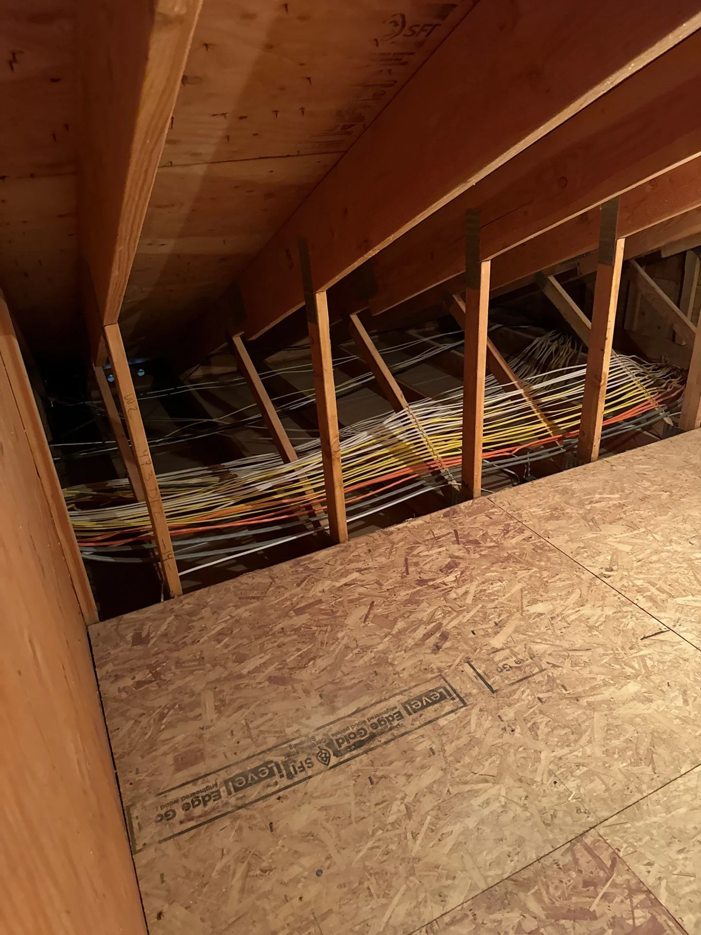 Attic wiring run