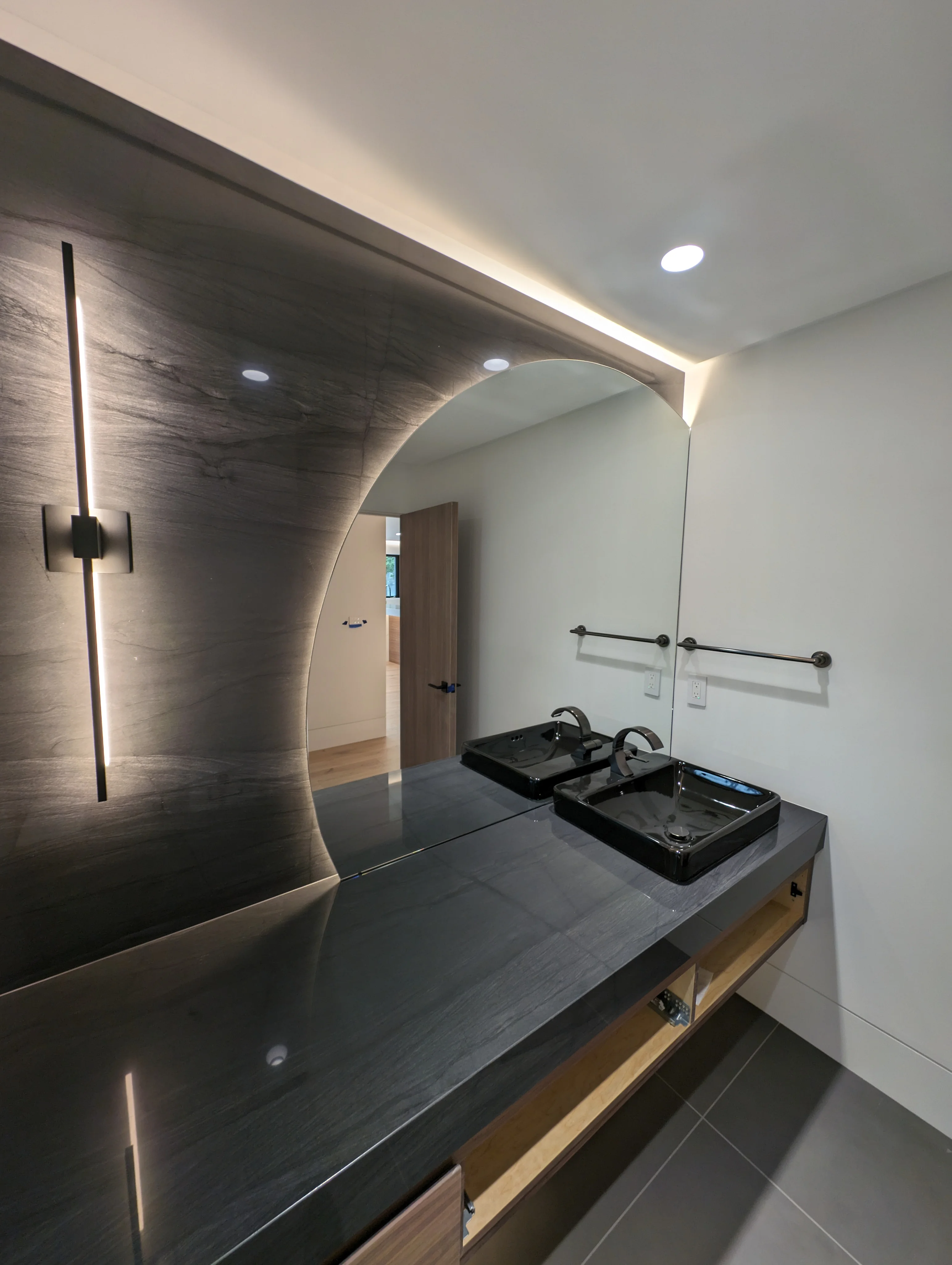 His-and-hers vanity lighting