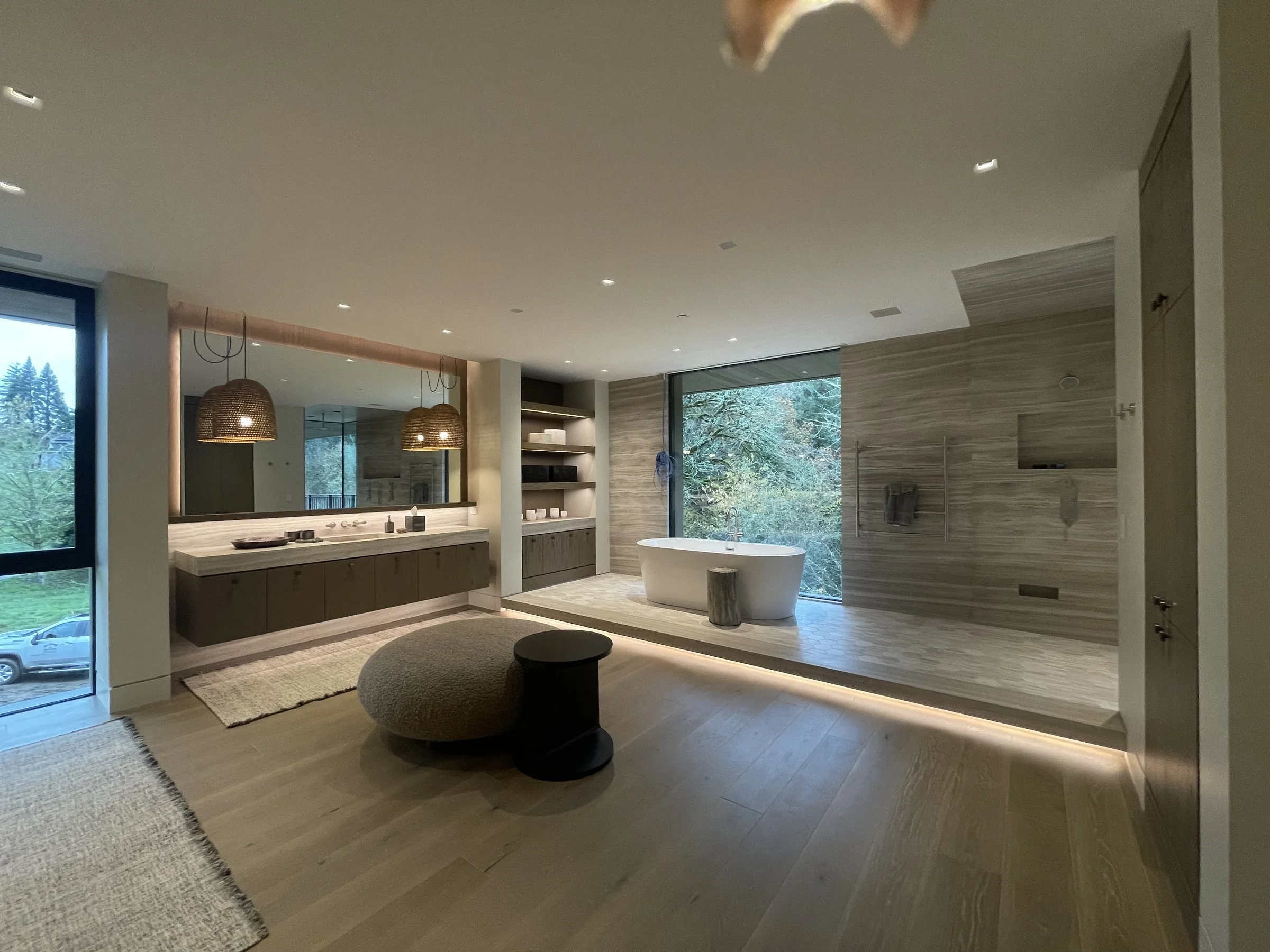 Residential specialty electrical installation in a finished bathroom
