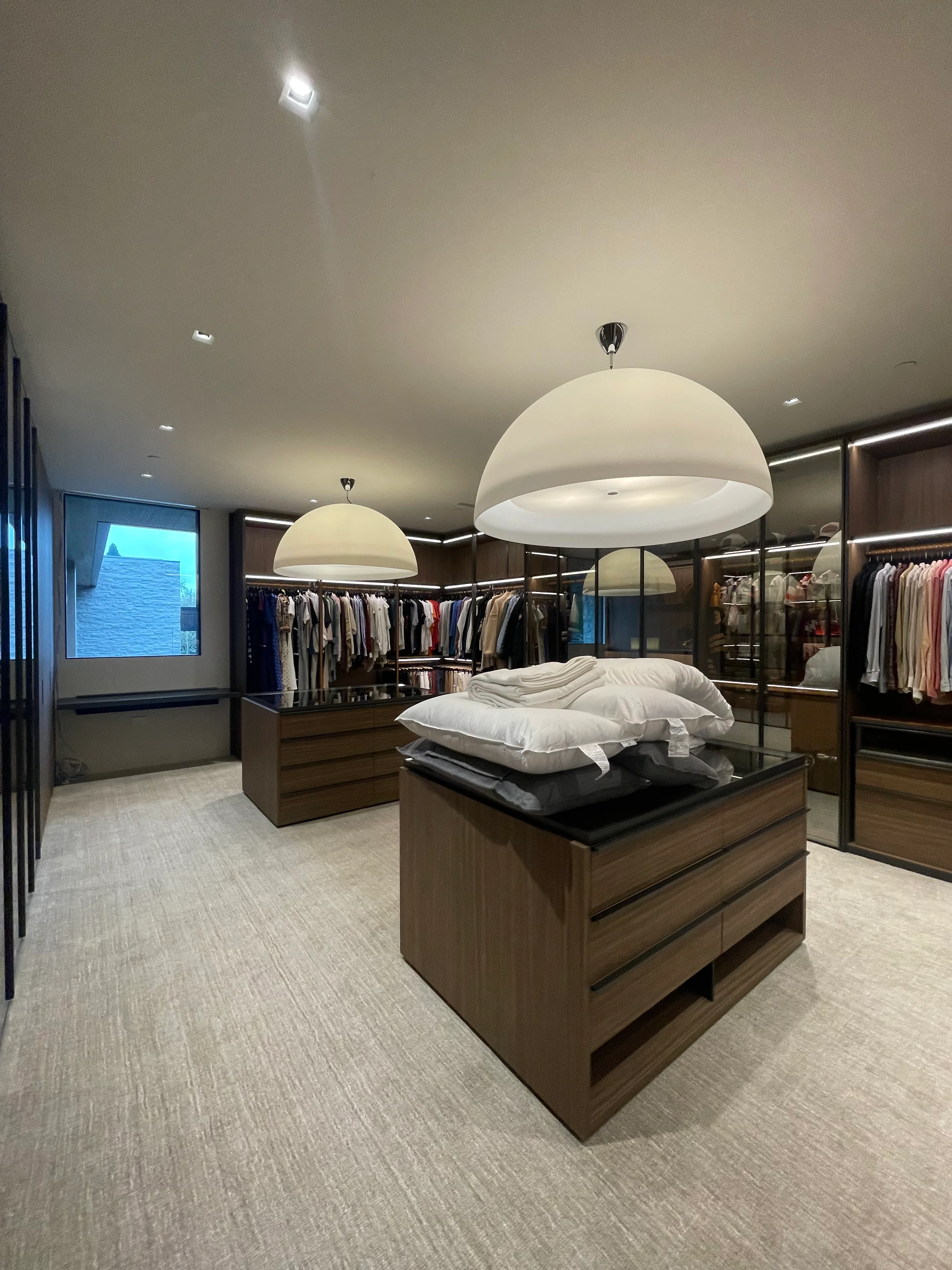 Custom walk-in closet lighting