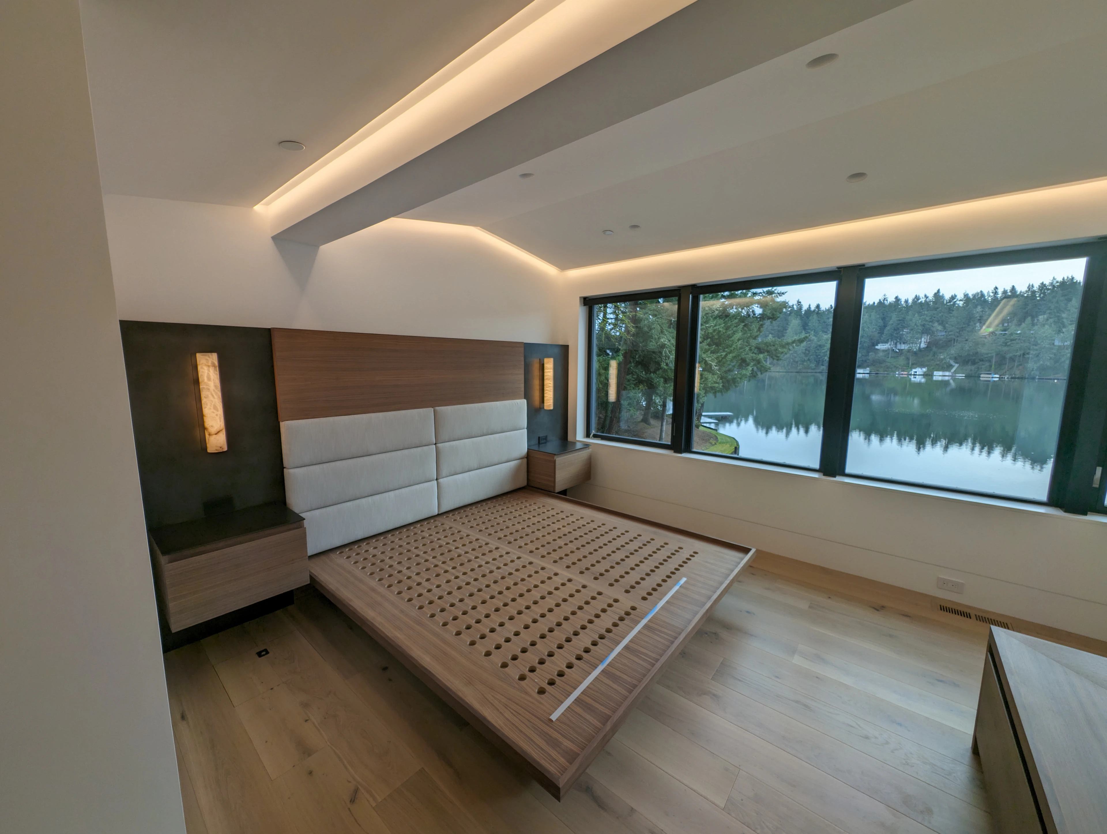 Bedroom cove and recessed lighting installation