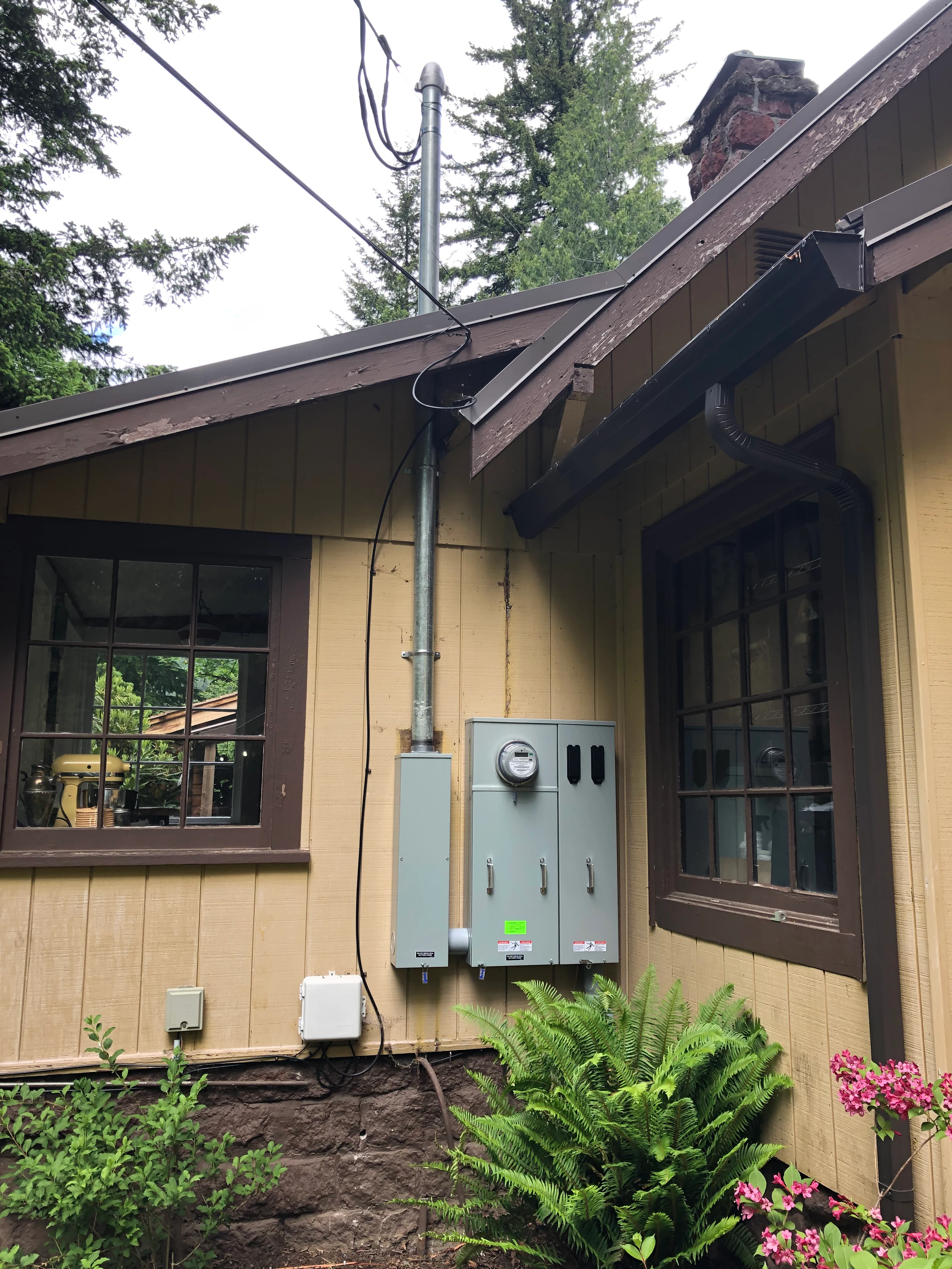 Completed residential electrical service installation