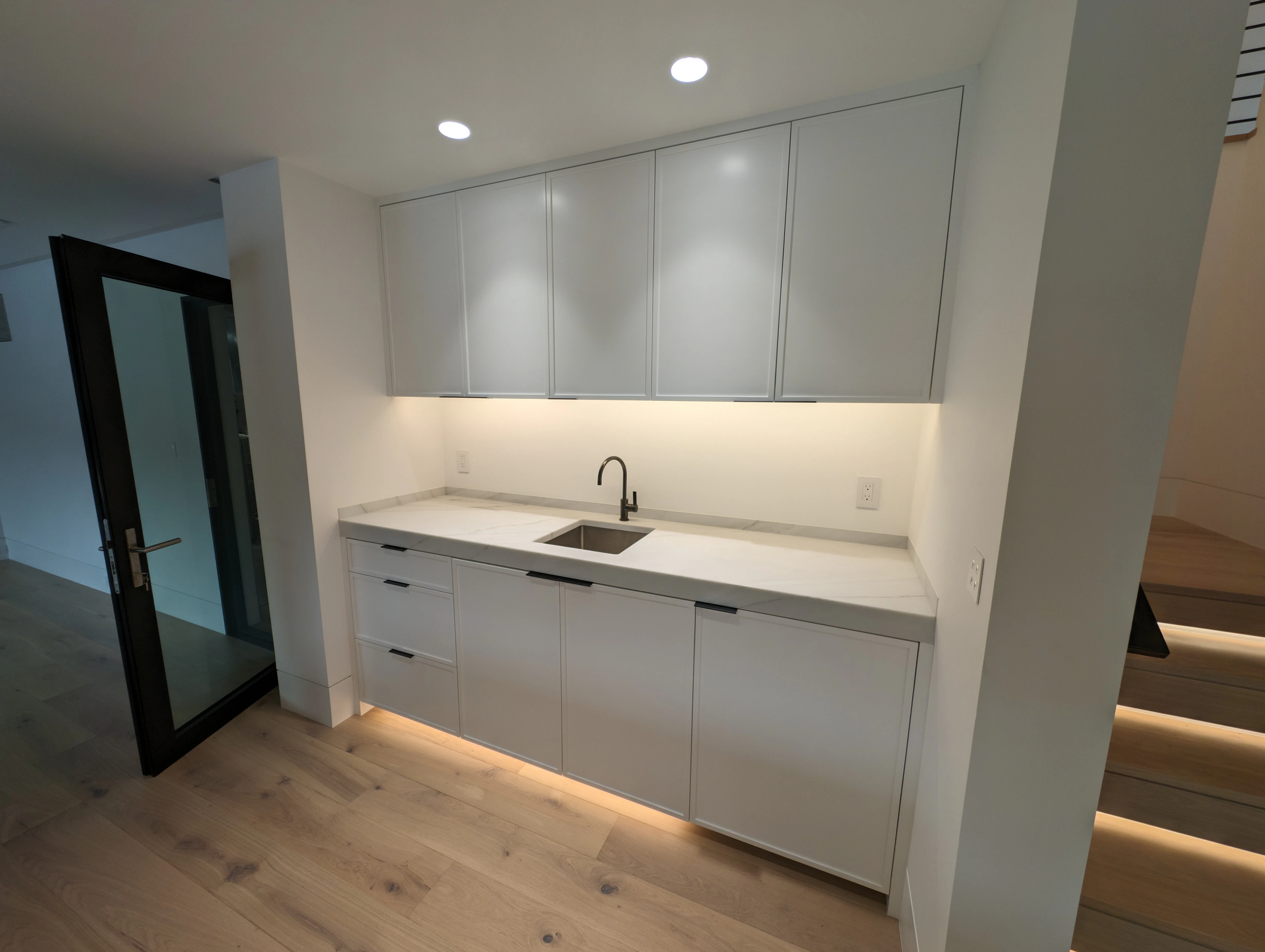 Completed residential utility room lighting installation