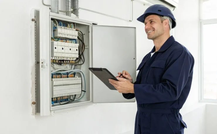 An electrician determines how much an electrical panel upgrade will cost.