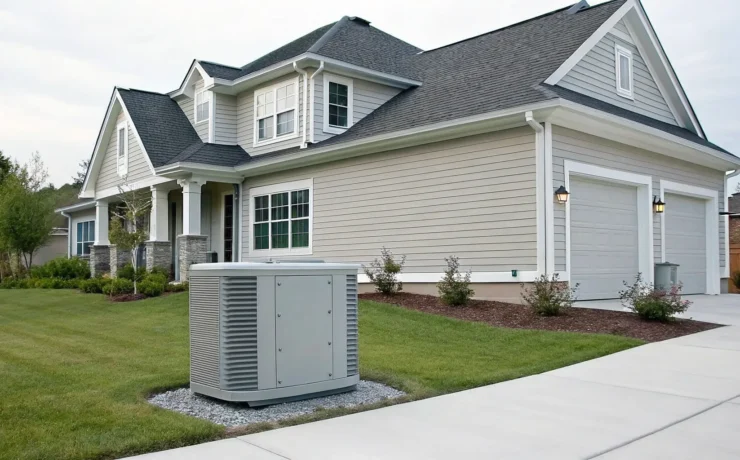 A standby generator sized to run a 1,500 sq ft house.