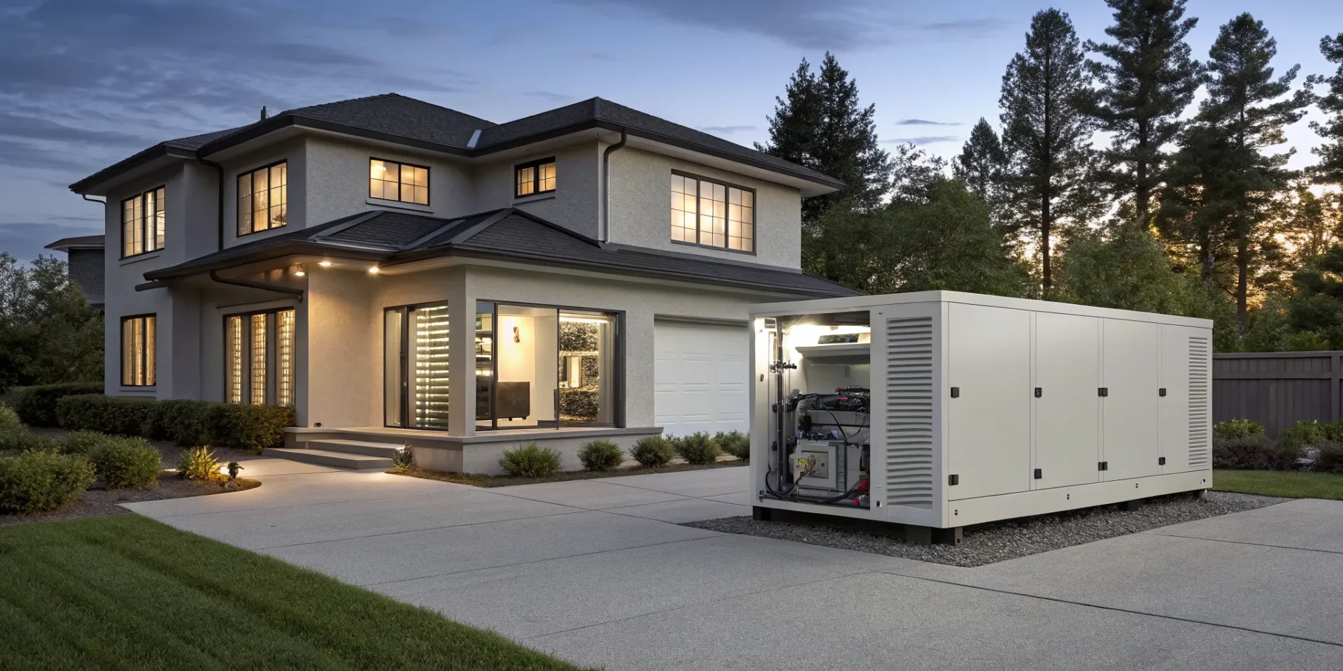 How a generator works: a standby generator installed at a home for backup power.